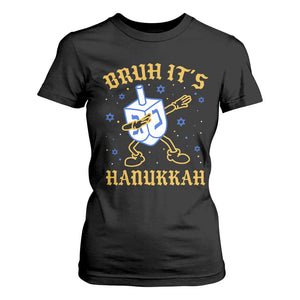 Bruh Hanukkah T Shirt For Women Funny Dabbing Dreidel Love Jewish Chanukah Jew Gift TS10 Black Print Your Wear