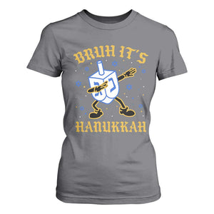 Bruh Hanukkah T Shirt For Women Funny Dabbing Dreidel Love Jewish Chanukah Jew Gift TS10 Charcoal Print Your Wear