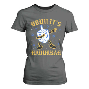 Bruh Hanukkah T Shirt For Women Funny Dabbing Dreidel Love Jewish Chanukah Jew Gift TS10 Dark Heather Print Your Wear
