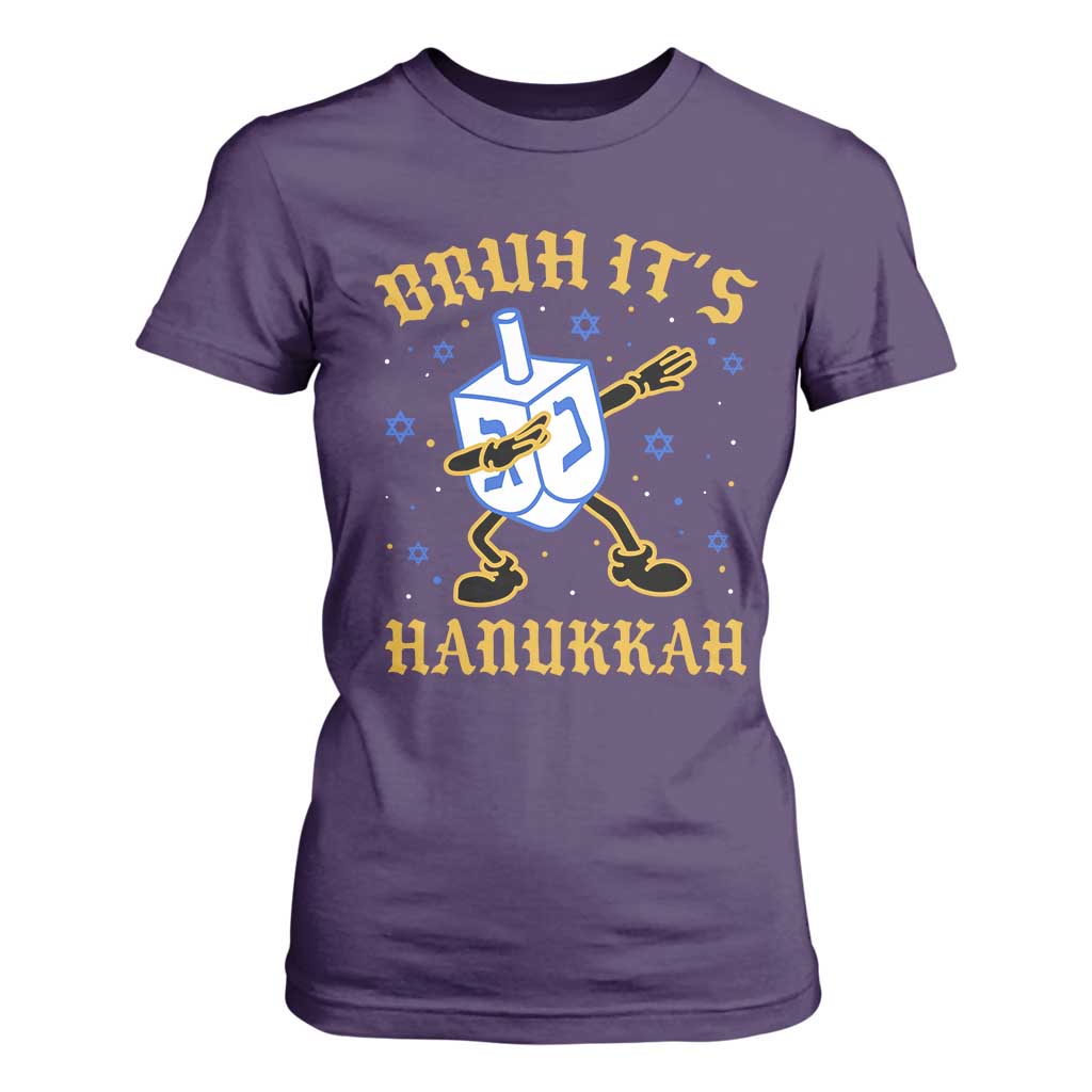 Bruh Hanukkah T Shirt For Women Funny Dabbing Dreidel Love Jewish Chanukah Jew Gift TS10 Purple Print Your Wear