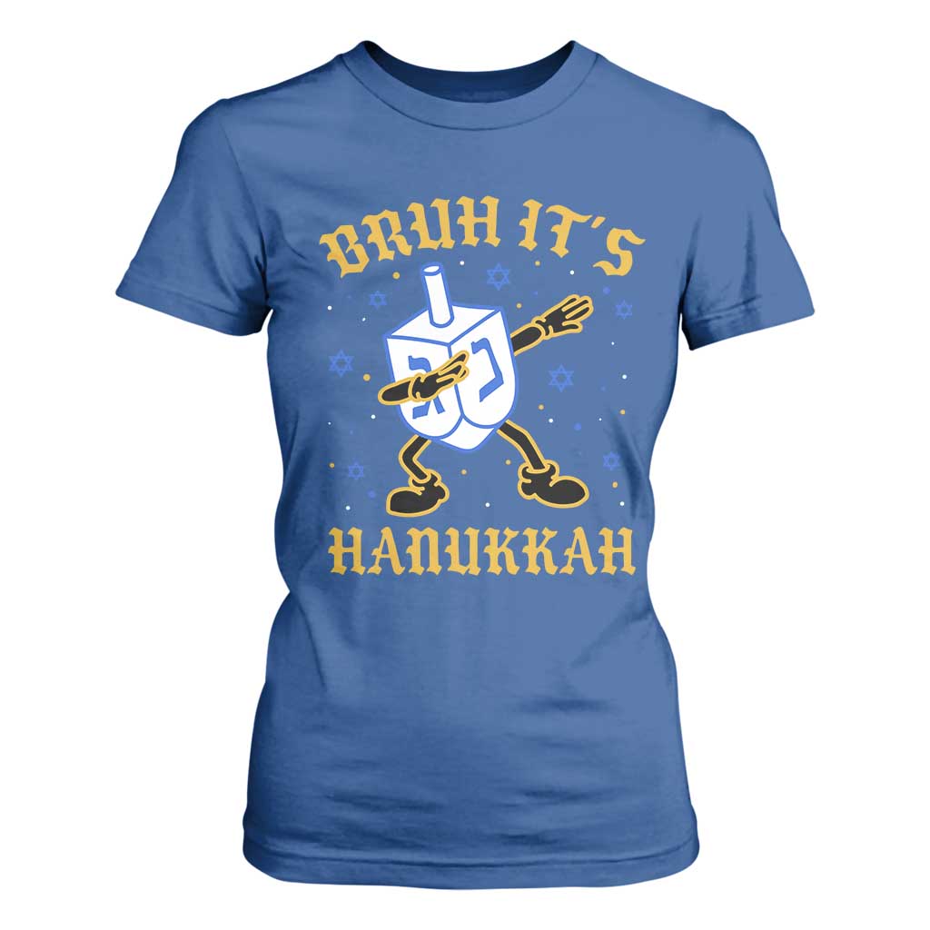 Bruh Hanukkah T Shirt For Women Funny Dabbing Dreidel Love Jewish Chanukah Jew Gift TS10 Royal Blue Print Your Wear