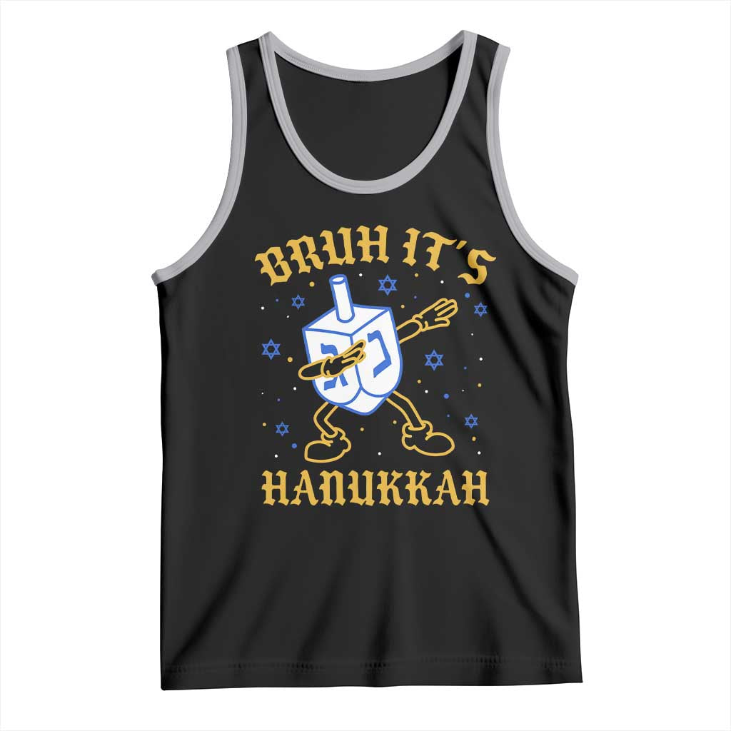 Bruh Hanukkah Tank Top Funny Dabbing Dreidel Love Jewish Chanukah Jew Gift TS10 Black Athletic Heather Print Your Wear