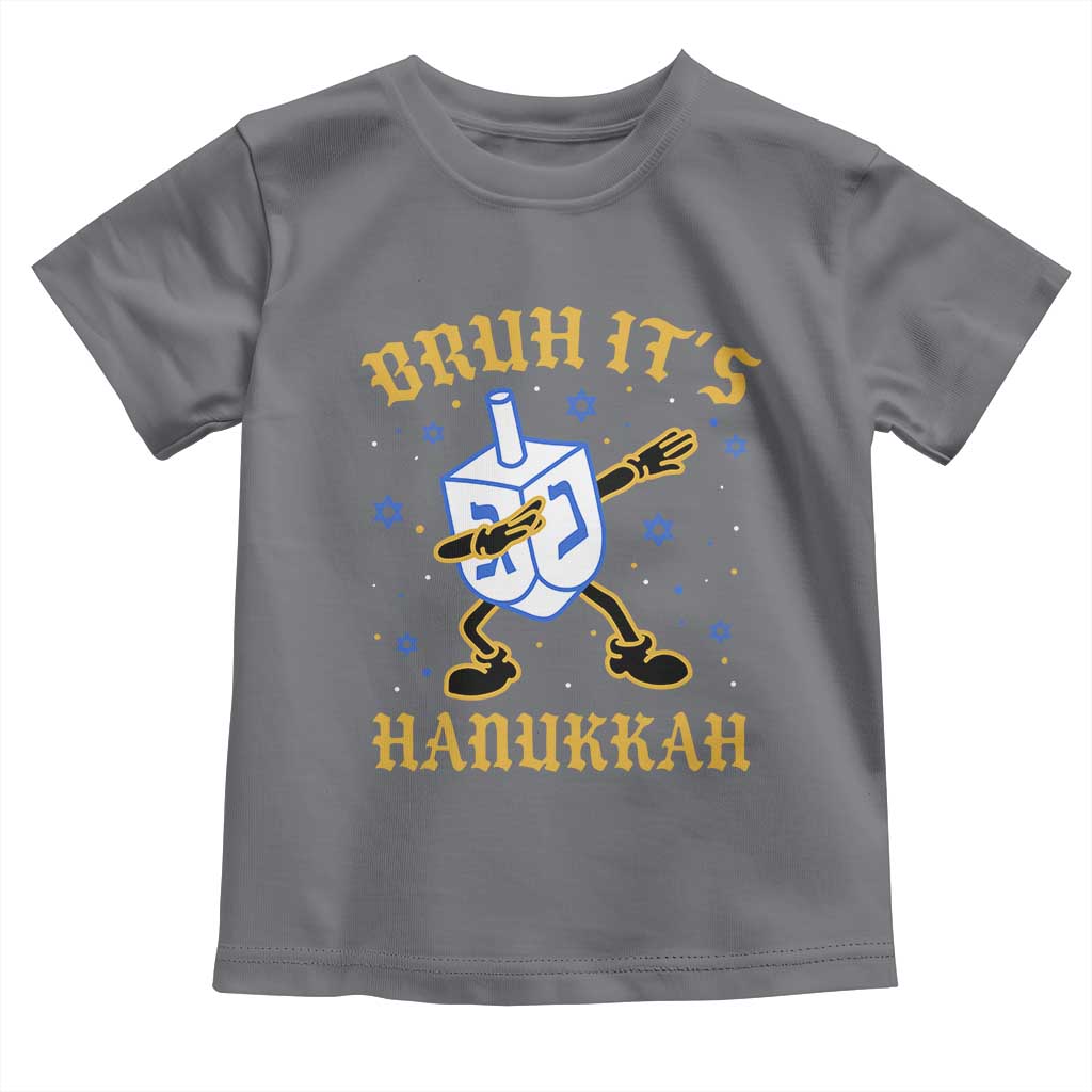 Bruh Hanukkah Toddler T Shirt Funny Dabbing Dreidel Love Jewish Chanukah Jew Gift TS10 Charcoal Print Your Wear