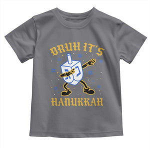 Bruh Hanukkah Toddler T Shirt Funny Dabbing Dreidel Love Jewish Chanukah Jew Gift TS10 Charcoal Print Your Wear