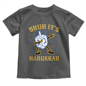 Bruh Hanukkah Toddler T Shirt Funny Dabbing Dreidel Love Jewish Chanukah Jew Gift TS10 Dark Heather Print Your Wear