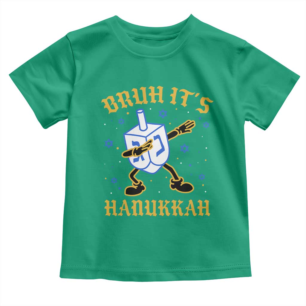 Bruh Hanukkah Toddler T Shirt Funny Dabbing Dreidel Love Jewish Chanukah Jew Gift TS10 Irish Green Print Your Wear