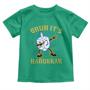 Bruh Hanukkah Toddler T Shirt Funny Dabbing Dreidel Love Jewish Chanukah Jew Gift TS10 Irish Green Print Your Wear