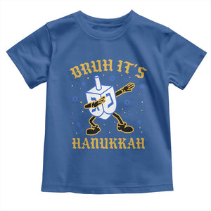 Bruh Hanukkah Toddler T Shirt Funny Dabbing Dreidel Love Jewish Chanukah Jew Gift TS10 Royal Blue Print Your Wear