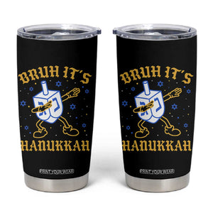 Bruh Hanukkah Tumbler Cup Funny Dabbing Dreidel Love Jewish Chanukah Jew Gift TS10 Black Print Your Wear