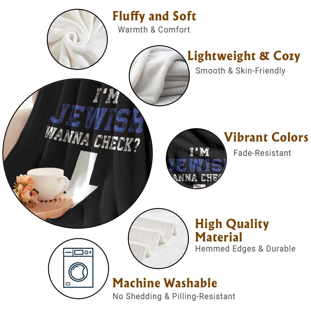 Funny Jewish Throw Blanket Im Jewish Wanna Check TS10 Print Your Wear