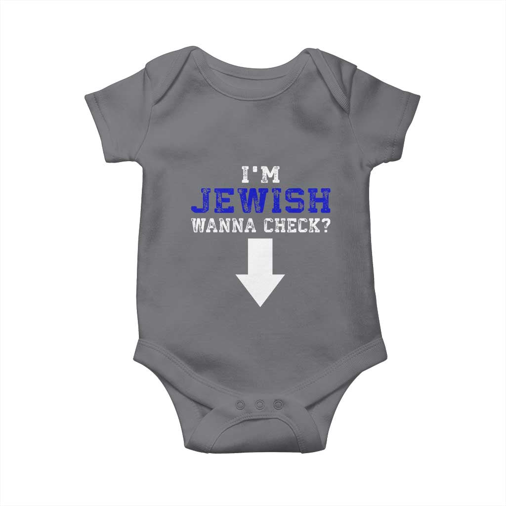 Funny Jewish Baby Onesie Im Jewish Wanna Check TS10 Charcoal Print Your Wear