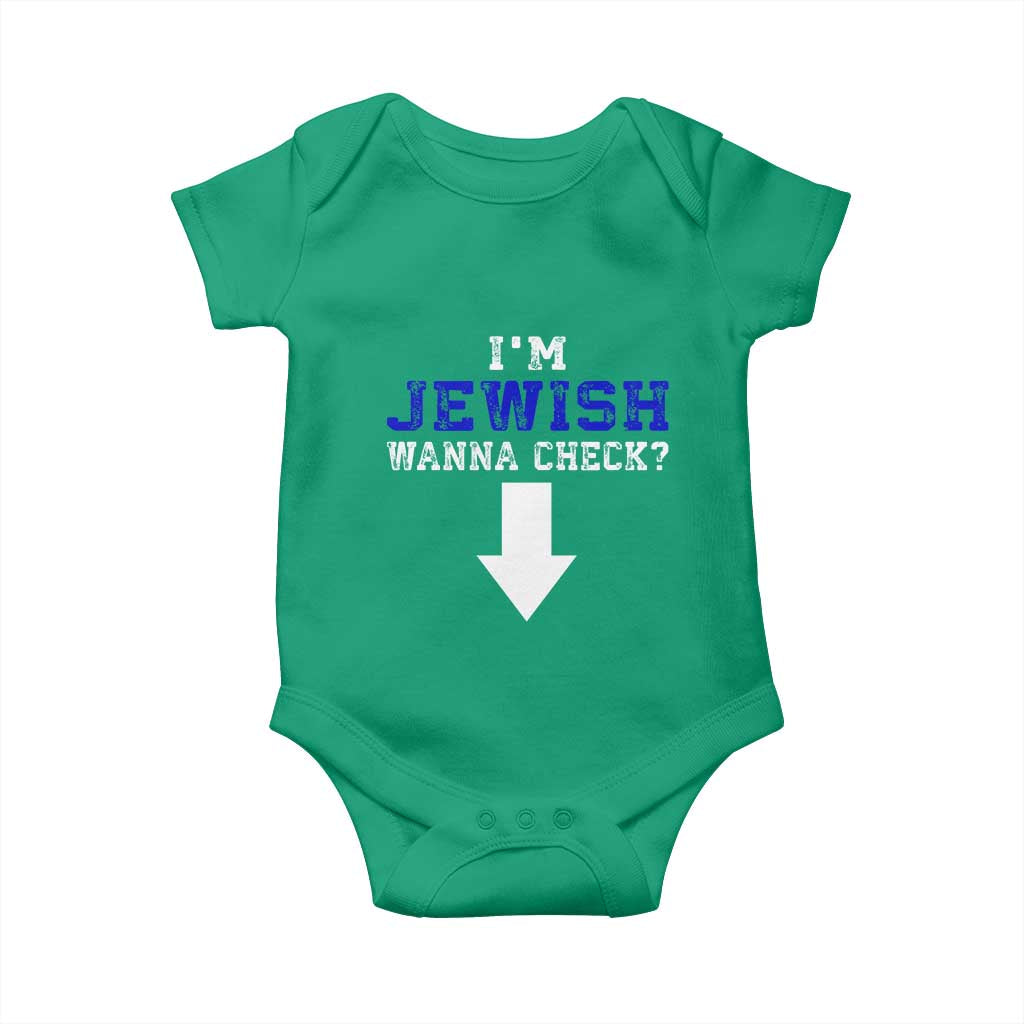 Funny Jewish Baby Onesie Im Jewish Wanna Check TS10 Irish Green Print Your Wear