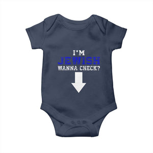 Funny Jewish Baby Onesie Im Jewish Wanna Check TS10 Navy Print Your Wear