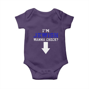 Funny Jewish Baby Onesie Im Jewish Wanna Check TS10 Purple Print Your Wear