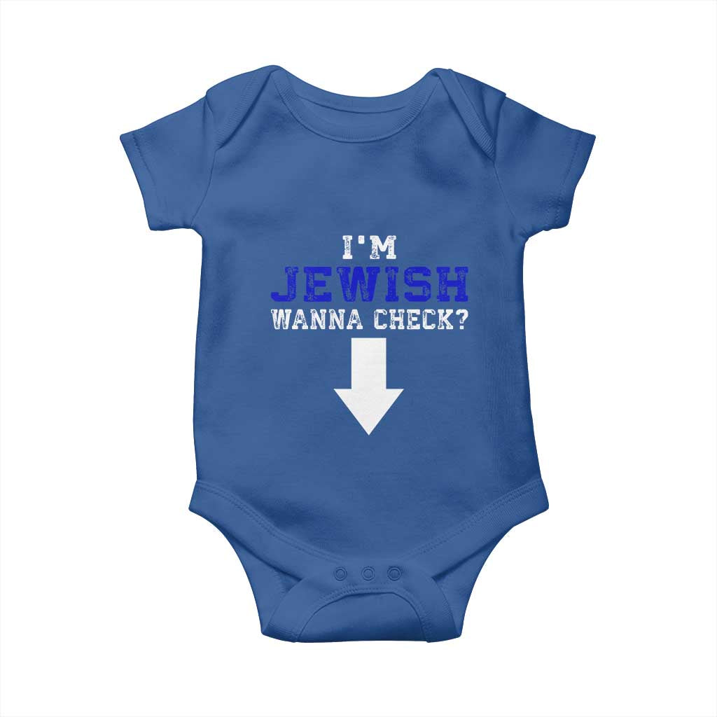 Funny Jewish Baby Onesie Im Jewish Wanna Check TS10 Royal Blue Print Your Wear