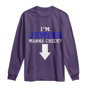 Funny Jewish Long Sleeve Shirt Im Jewish Wanna Check TS10 Purple Print Your Wear