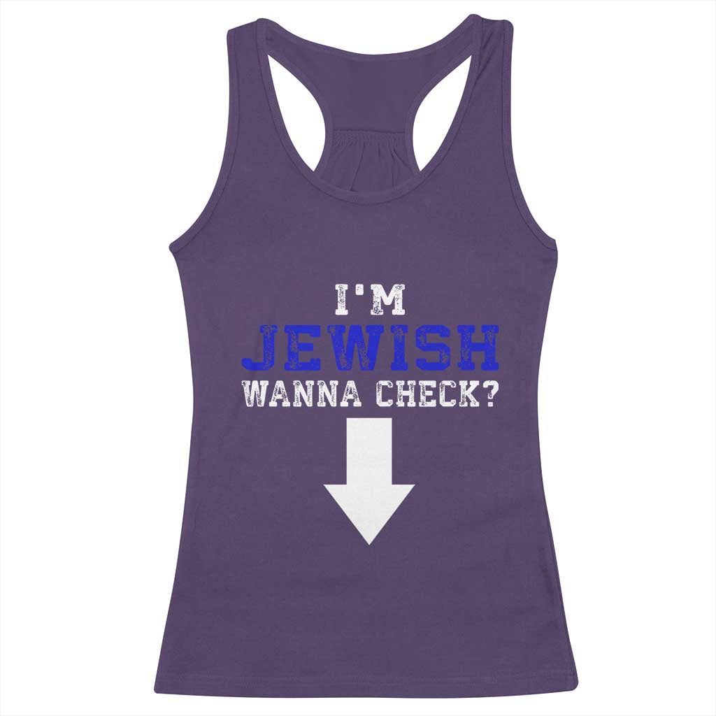 Funny Jewish Racerback Tank Top Im Jewish Wanna Check TS10 Purple Print Your Wear