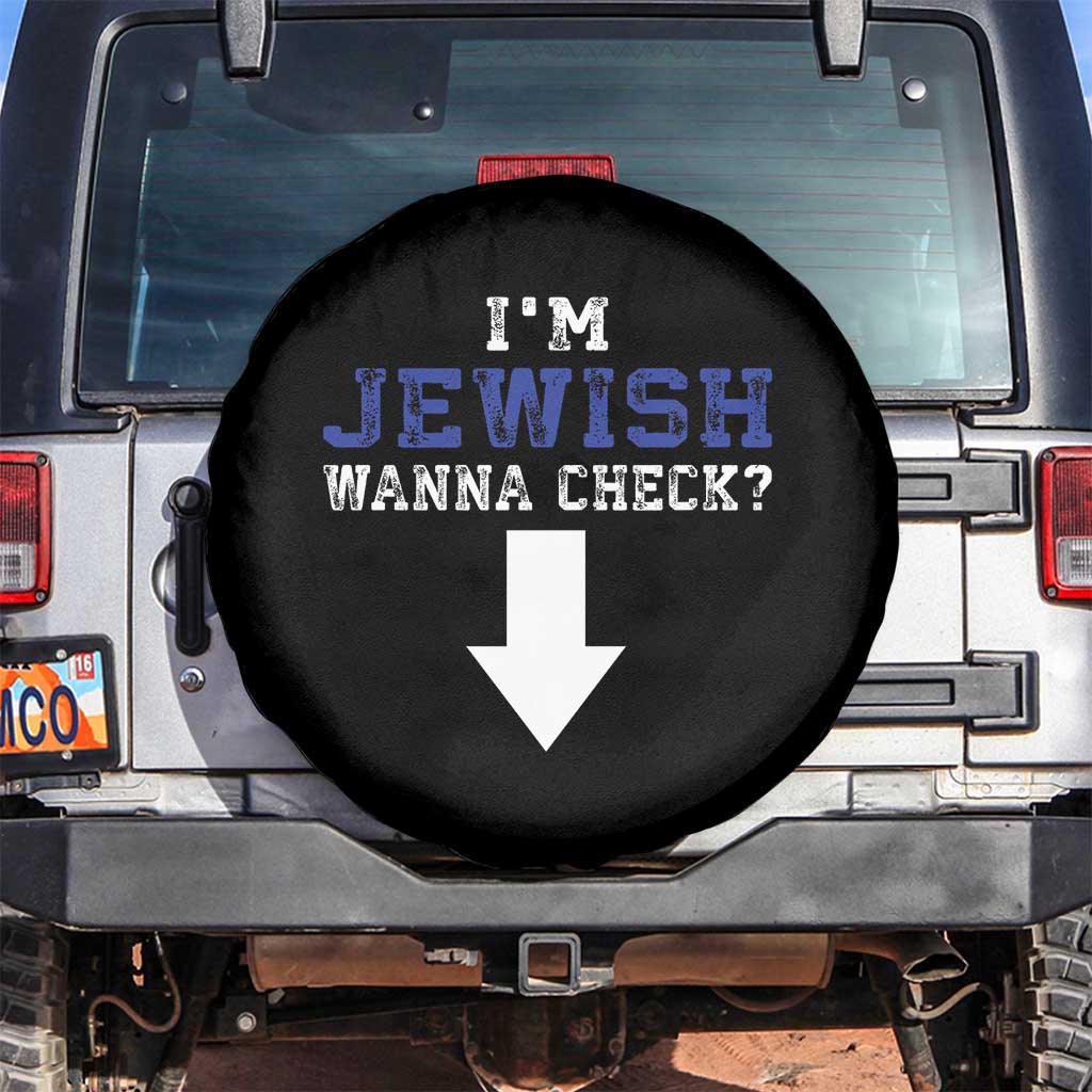 Funny Jewish Spare Tire Cover Im Jewish Wanna Check TS10 No hole Black Print Your Wear