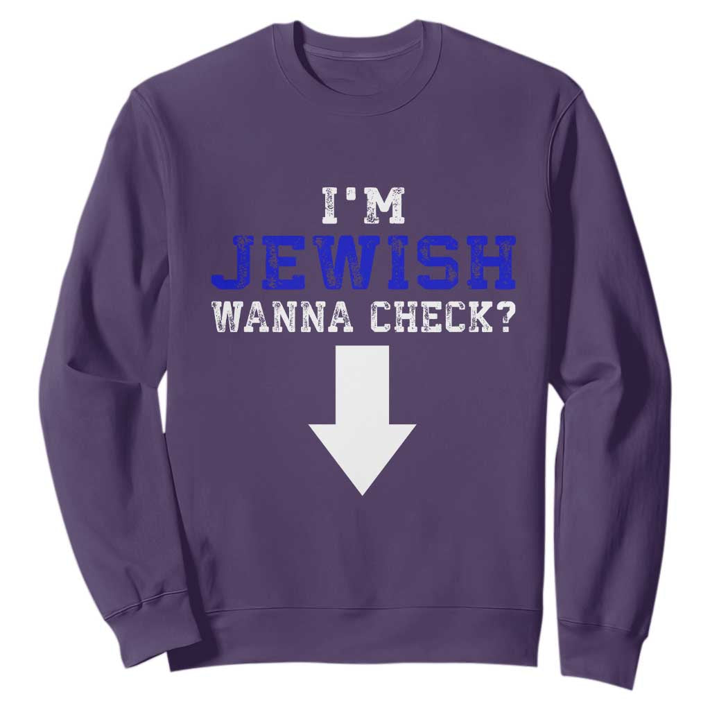 Funny Jewish Sweatshirt Im Jewish Wanna Check TS10 Purple Print Your Wear