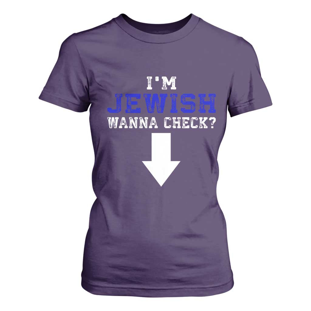 Funny Jewish T Shirt For Women Im Jewish Wanna Check TS10 Purple Print Your Wear