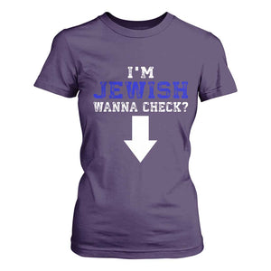 Funny Jewish T Shirt For Women Im Jewish Wanna Check TS10 Purple Print Your Wear