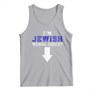 Funny Jewish Tank Top Im Jewish Wanna Check TS10 Athletic Heather Print Your Wear