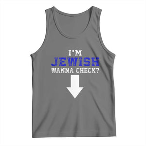 Funny Jewish Tank Top Im Jewish Wanna Check TS10 Black Heather Print Your Wear