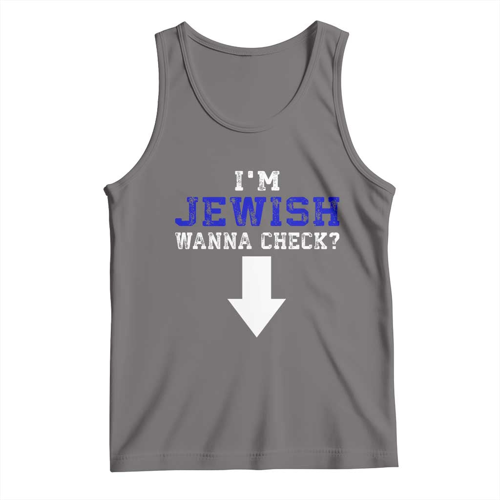 Funny Jewish Tank Top Im Jewish Wanna Check TS10 Deep Heather Print Your Wear