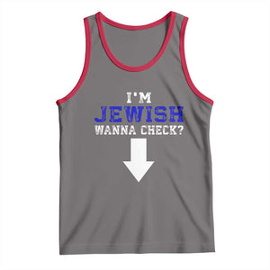 Funny Jewish Tank Top Im Jewish Wanna Check TS10 Deep Heather Red Print Your Wear