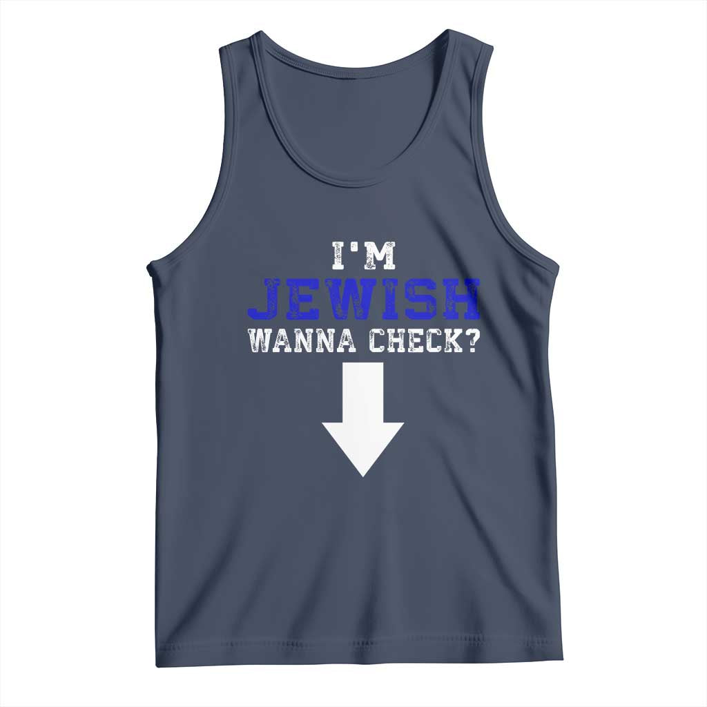 Funny Jewish Tank Top Im Jewish Wanna Check TS10 Navy Print Your Wear