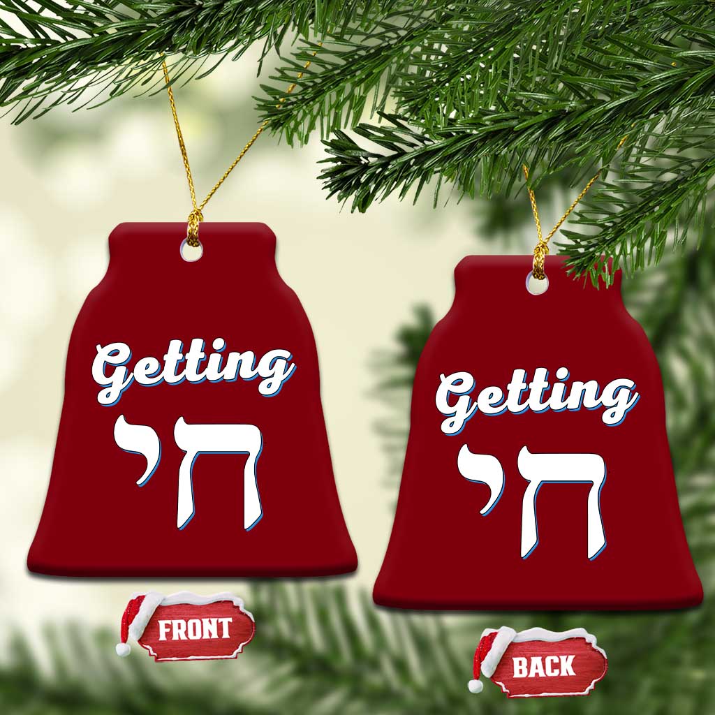 Funny Jewish Ceramic Ornament Getting Chai High Hanukkah Humor TS10 Print Your Wear