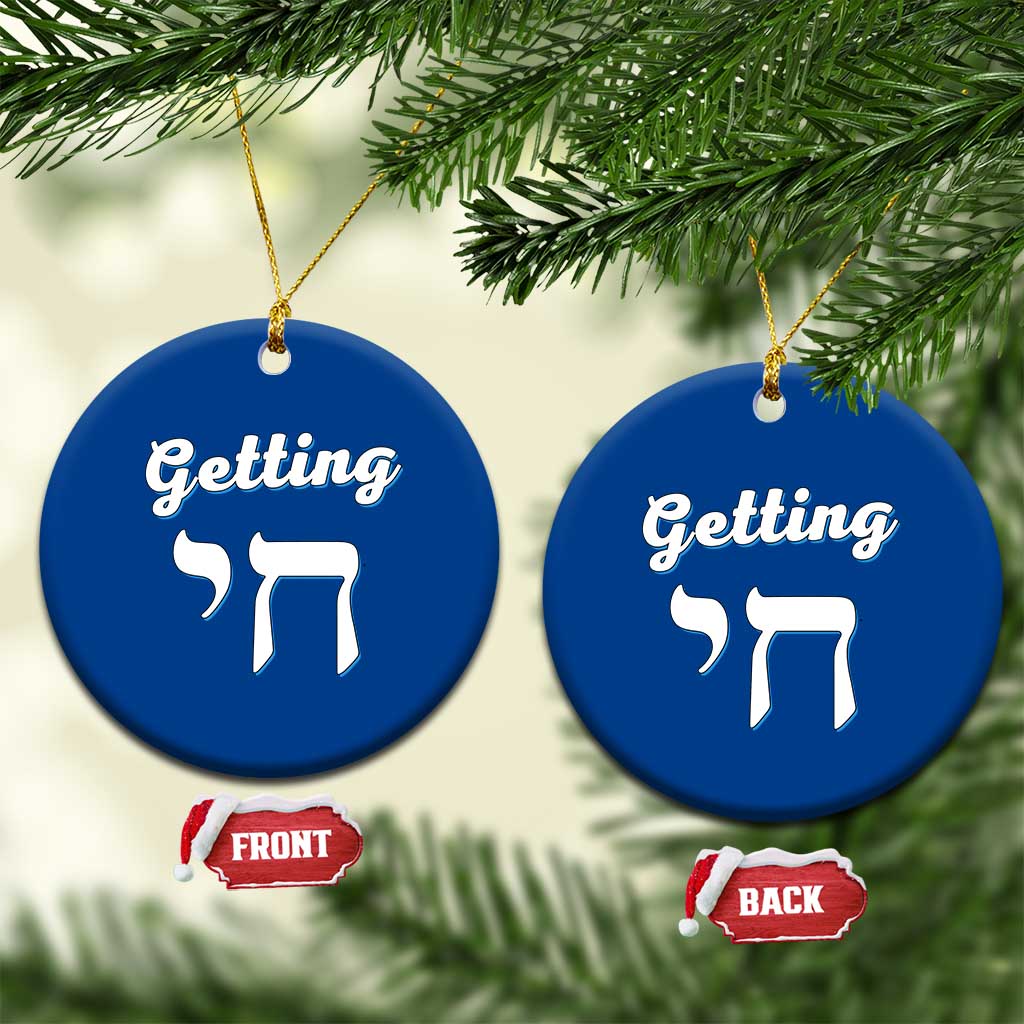 Funny Jewish Ceramic Ornament Getting Chai High Hanukkah Humor TS10 1pc Blue Print Your Wear
