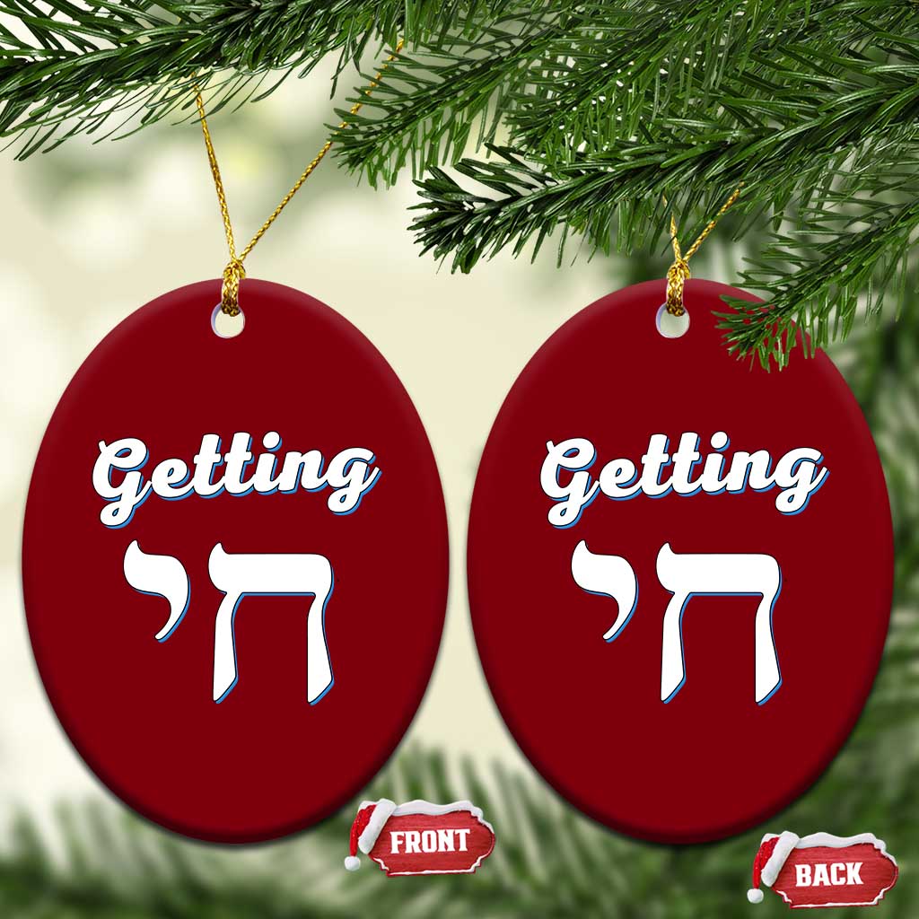Funny Jewish Ceramic Ornament Getting Chai High Hanukkah Humor TS10 Print Your Wear