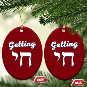 Funny Jewish Ceramic Ornament Getting Chai High Hanukkah Humor TS10 Print Your Wear