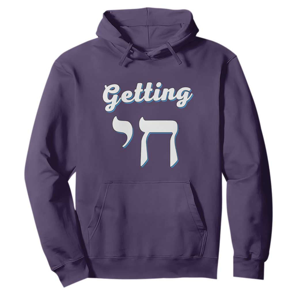 Funny Jewish Hoodie Getting Chai High Hanukkah Humor TS10 Purple Print Your Wear