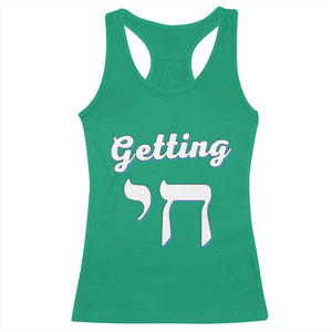 Funny Jewish Racerback Tank Top Getting Chai High Hanukkah Humor TS10 Irish Green Print Your Wear