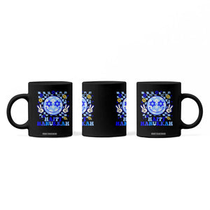 Happy Hanukkah Coffee Mug Groovy Star Of David Smile Face Chanukah Pajama TS10 Print Your Wear