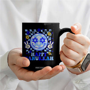 Happy Hanukkah Coffee Mug Groovy Star Of David Smile Face Chanukah Pajama TS10 Print Your Wear