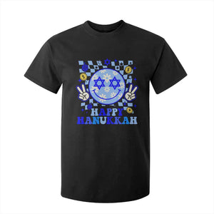 Happy Hanukkah T Shirt For Kid Groovy Star Of David Smile Face Chanukah Pajama TS10 Black Print Your Wear