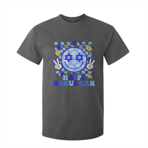 Happy Hanukkah T Shirt For Kid Groovy Star Of David Smile Face Chanukah Pajama TS10 Dark Heather Print Your Wear