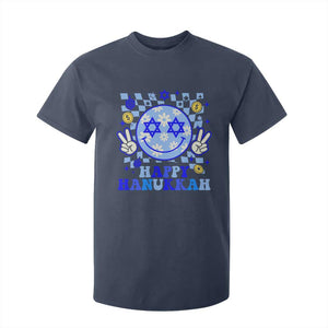Happy Hanukkah T Shirt For Kid Groovy Star Of David Smile Face Chanukah Pajama TS10 Navy Print Your Wear
