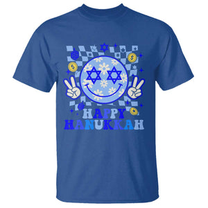 Happy Hanukkah T Shirt Groovy Star Of David Smile Face Chanukah Pajama TS10 Royal Blue Print Your Wear