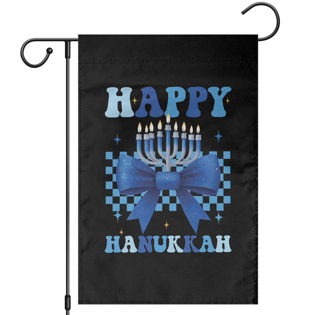 Coquette Hanukkah Garden Flag Jewish Menorah Bow Girls TS10 Black Print Your Wear