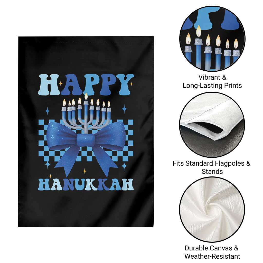 Coquette Hanukkah Garden Flag Jewish Menorah Bow Girls TS10 Print Your Wear