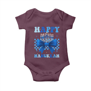 Coquette Hanukkah Baby Onesie Jewish Menorah Bow Girls TS10 Maroon Print Your Wear