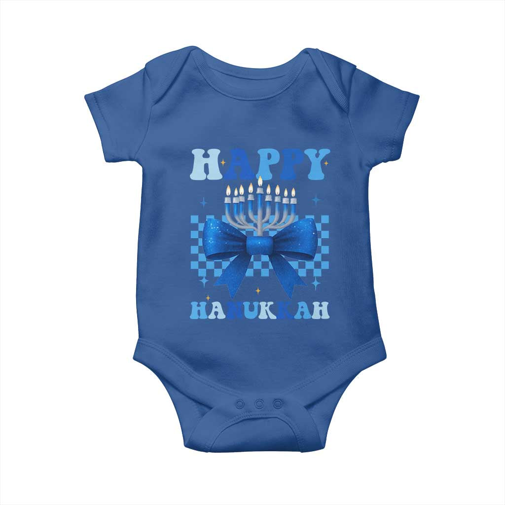 Coquette Hanukkah Baby Onesie Jewish Menorah Bow Girls TS10 Royal Blue Print Your Wear
