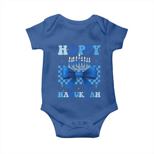 Coquette Hanukkah Baby Onesie Jewish Menorah Bow Girls TS10 Royal Blue Print Your Wear