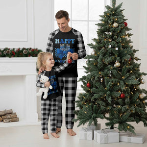 Coquette Hanukkah Plaid Pajama Set Jewish Menorah Bow Girls TS10 White Plaid Print Your Wear