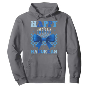 Coquette Hanukkah Hoodie Jewish Menorah Bow Girls TS10 Charcoal Print Your Wear