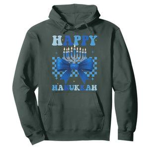 Coquette Hanukkah Hoodie Jewish Menorah Bow Girls TS10 Dark Forest Green Print Your Wear